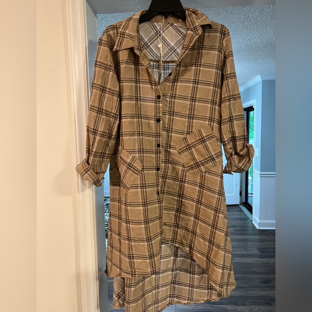 Plaid/Flannel High Low Dress